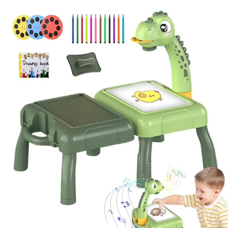 Drawing Projector Kids - เด็กภาพวาด BOARD มัลติฟังก์ชั่นตารางไฟเพลงโปรเจคเตอร์กระดานวาดภาพสีของเล่นสําหรับของขวัญเด็ก