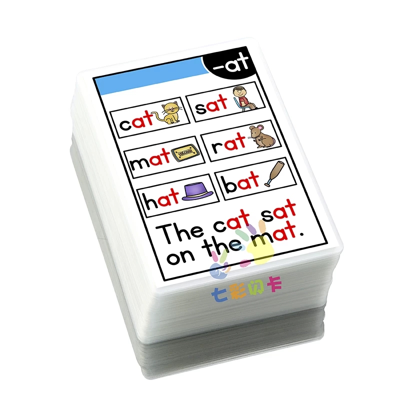 Phonics Card Game - การ์ดเรียนรู้คำศัพท์ภาษาอังกฤษสำหรับเด็ก 107 ชิ้น พร้อมคิวอาร์โค้ดสำหรับสแกนออกเสียง ฝึกความจำและการสะกดคำ