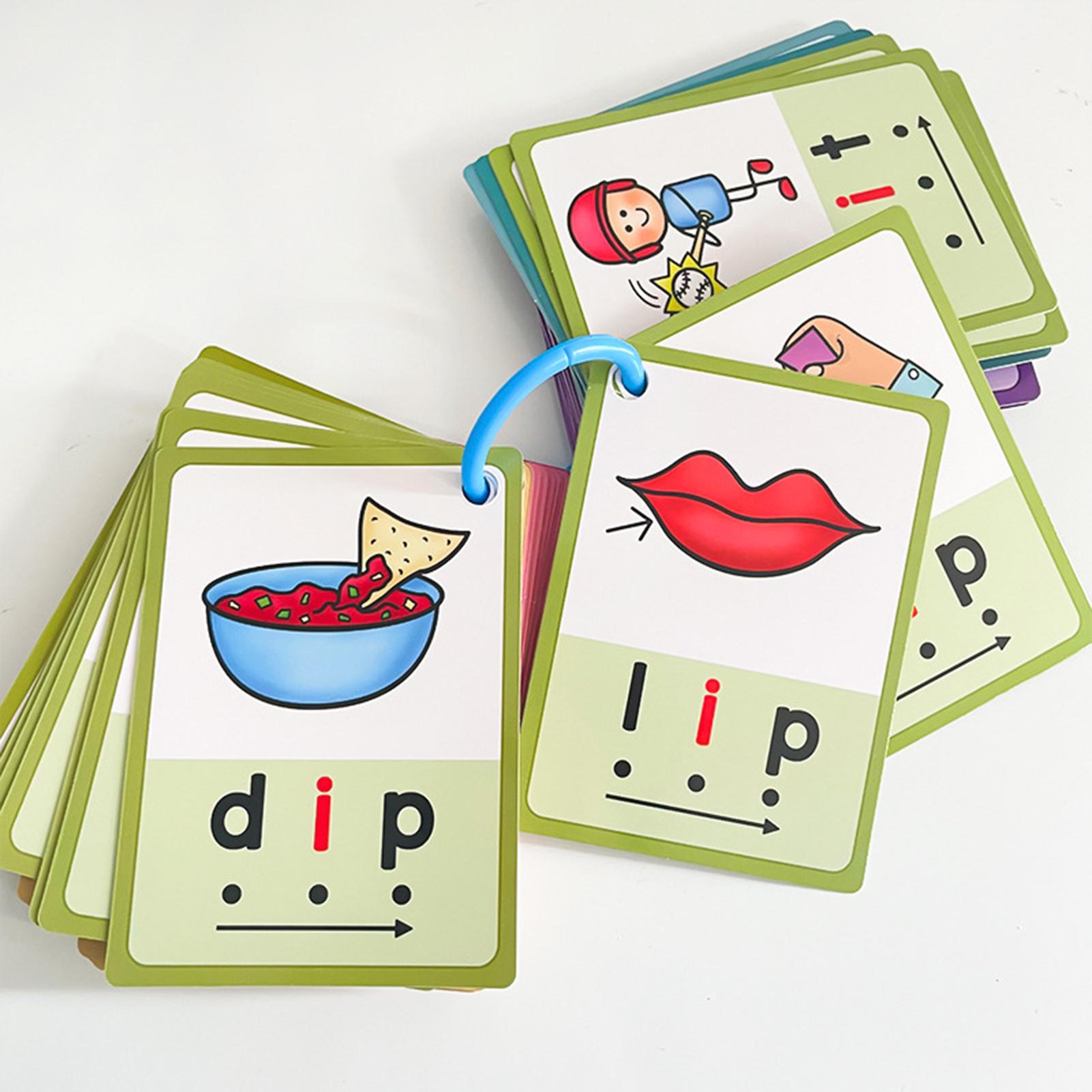 Phonics Card Game - แฟลชการ์ดโรงเรียนอนุบาล 70 ชิ้น Word แฟลชการ์ด Phonics