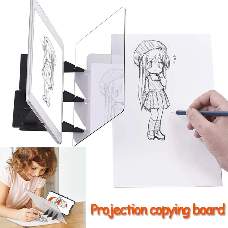 Drawing Projector Kids - เด็กโปรเจคเตอร์กระดานคัดลอกโปรเจคเตอร์ภาพวาด Tracing Board Sketch Specular Reflection