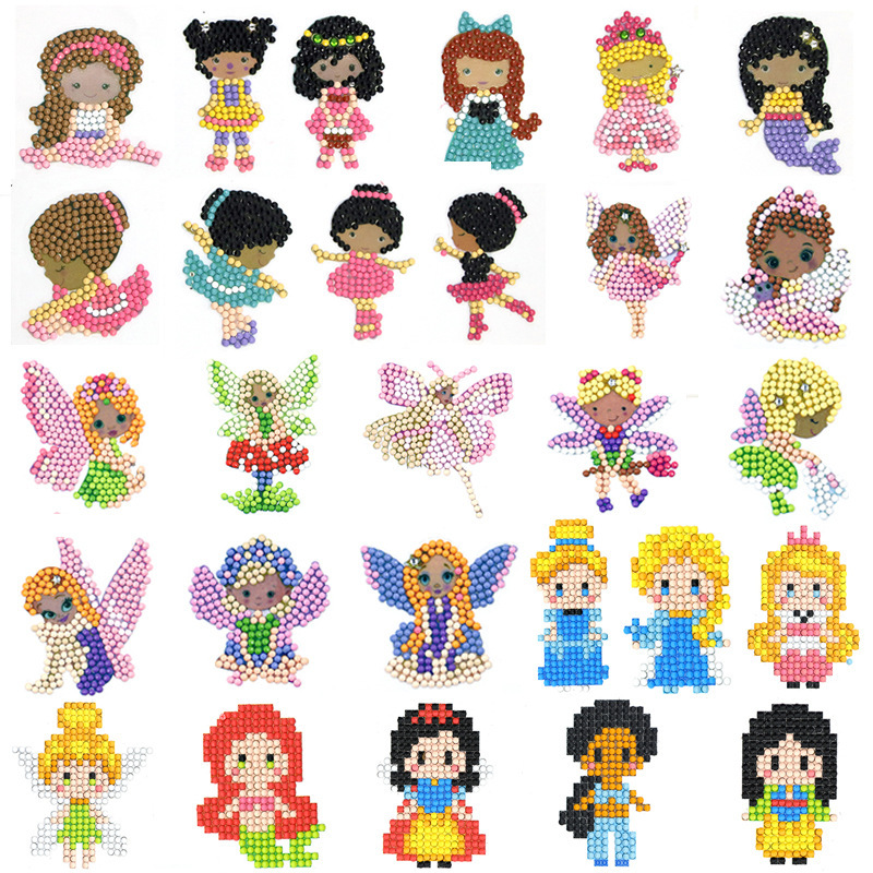 Kingdom Kids Education - ภาพวาดเพชรโฟรเซ่น สโนว์ไวท์ DIY สติ๊กเกอร์ ของขวัญสำหรับเด็กผู้หญิง ตัวละครอนิเมะ