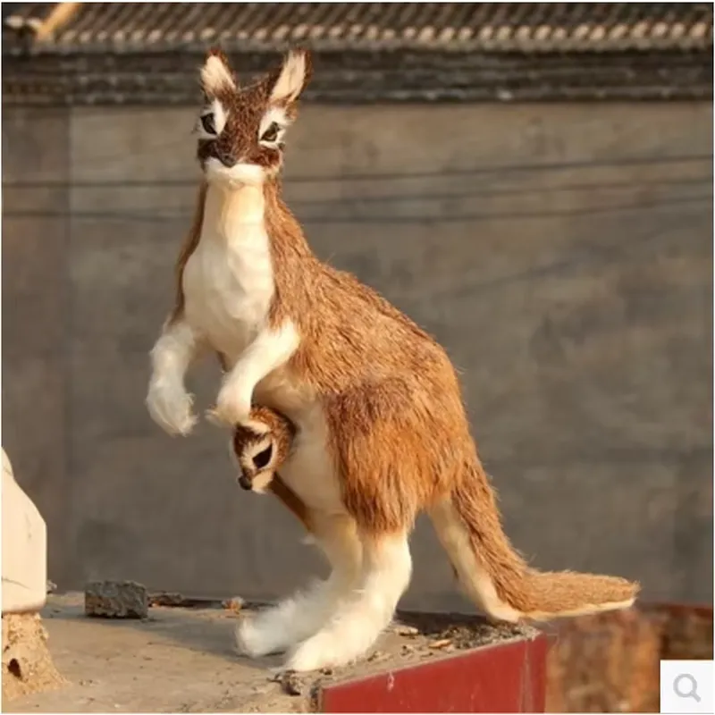 Kangaroo Kids Education - ตุ๊กตาผ้ากำมะหยี่รูปจิงโจ้เสมือนจริง ของเล่นตุ๊กตาสัตว์นุ่มฟู เหมือนจริง ของขวัญสำหรับเด็กเล็ก เสริมสร้างพัฒนาการและการเล่นบทบาทสมมติ